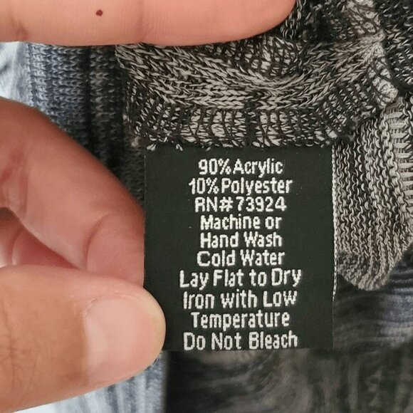 NWT Misook Women's Smoke Black Gray Melange Wave 3/4 Sleeve Knit Jacket XL - Picture 5 of 7